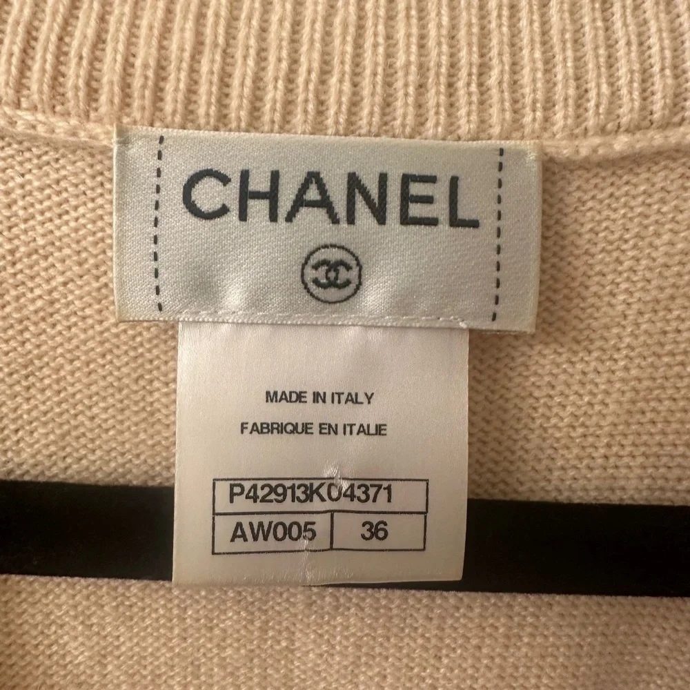 Chanel 2012 Runway Resort Ivory Cashmere Tunic Size S